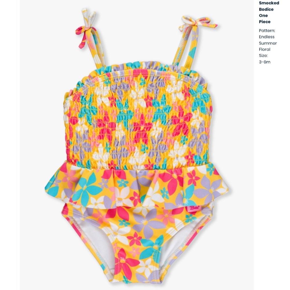 NWOT Ruffle Butts Colorful Floral One Piece Swimsuit